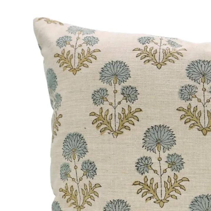 Boho Decor Block Print Linen Blend Pillow Cover - Rishi