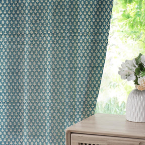 Modern Printed Pure Linen Pleated Curtain - Pinkcity