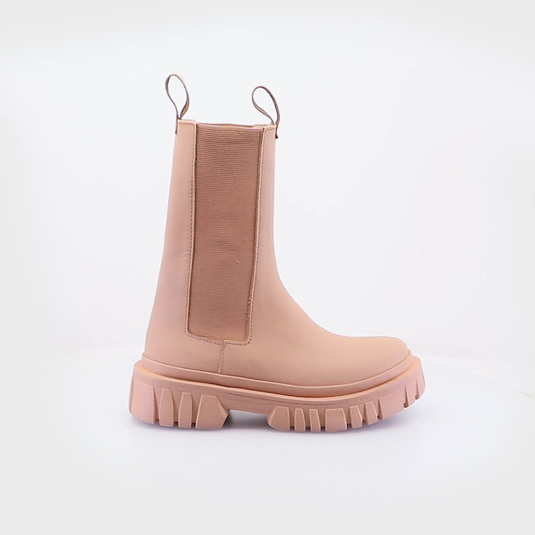 Nude Leather Chelsea Booties for Effortless Style Paran