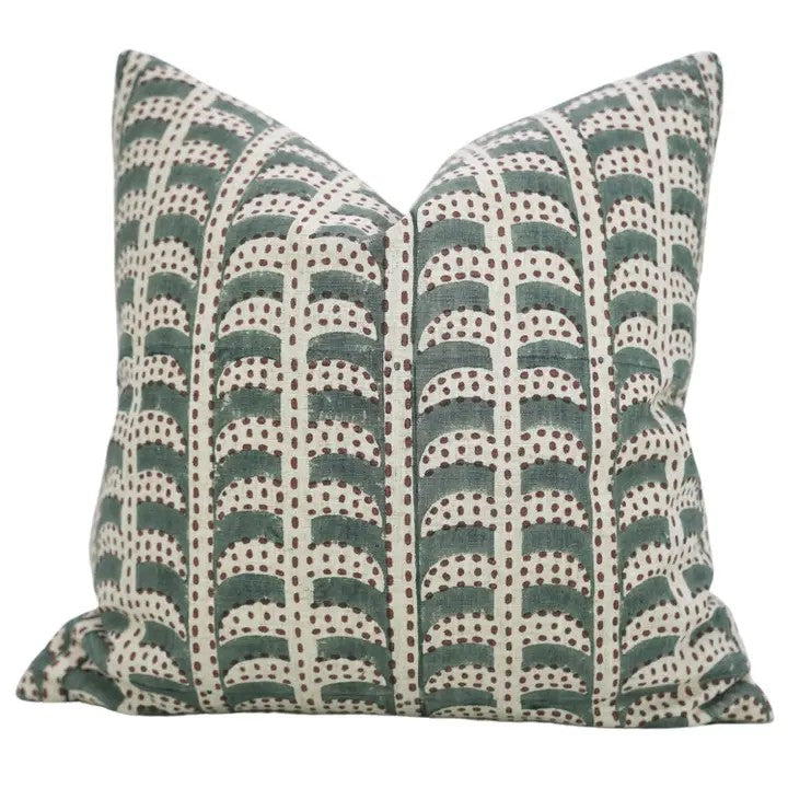 Classic Hand Block Design Viscose Linen Pillow Cover - Garud