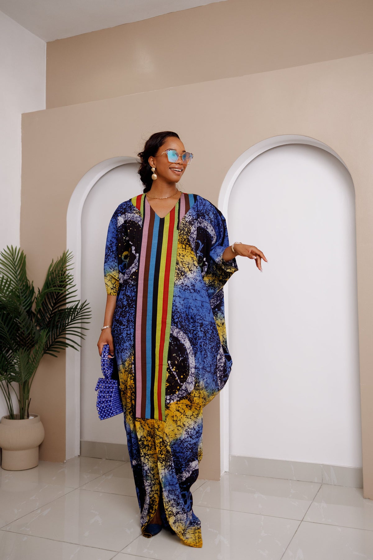 Onwenkem Adire Bubu Dress – Adire & Aso Oke Fusion