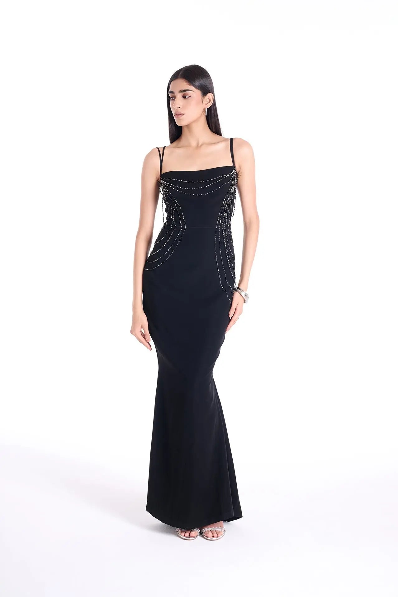 The Cascade Strap Gown