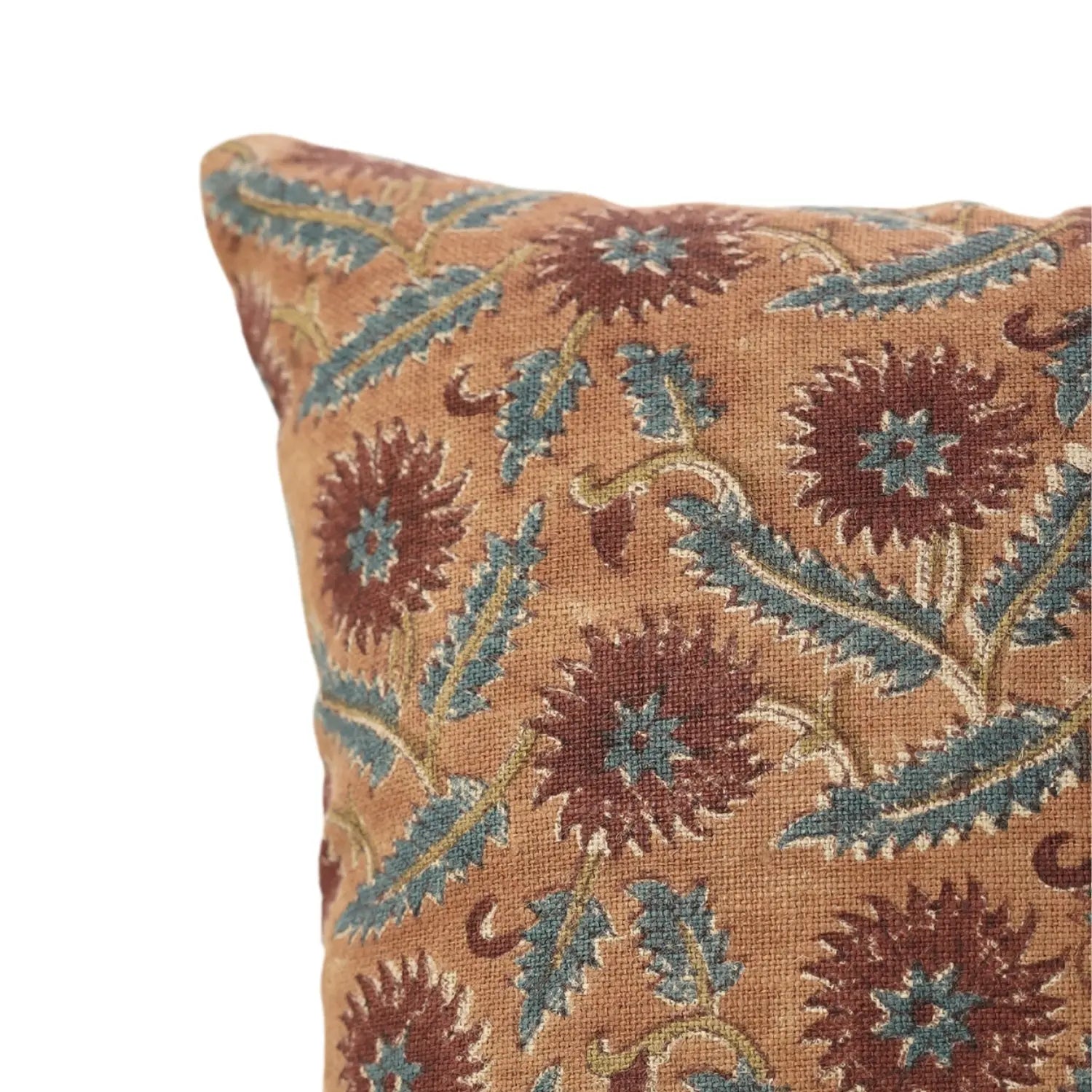 Hand Made Floral Pillow Cover Swarna Thick Linen