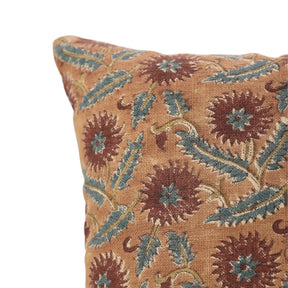 Hand Made Floral Pillow Cover Swarna Thick Linen