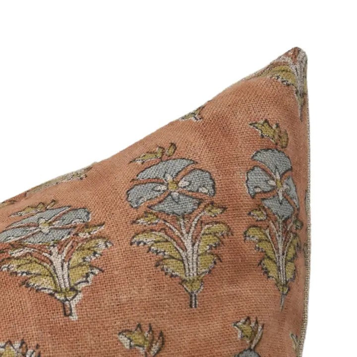 Decorative  Handmade Block Print Thick Linen Pillow Cover - Mor Mukut