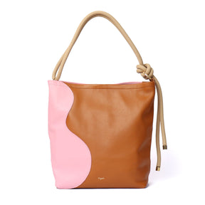 Ripple Tote - Tan / Candy Pink