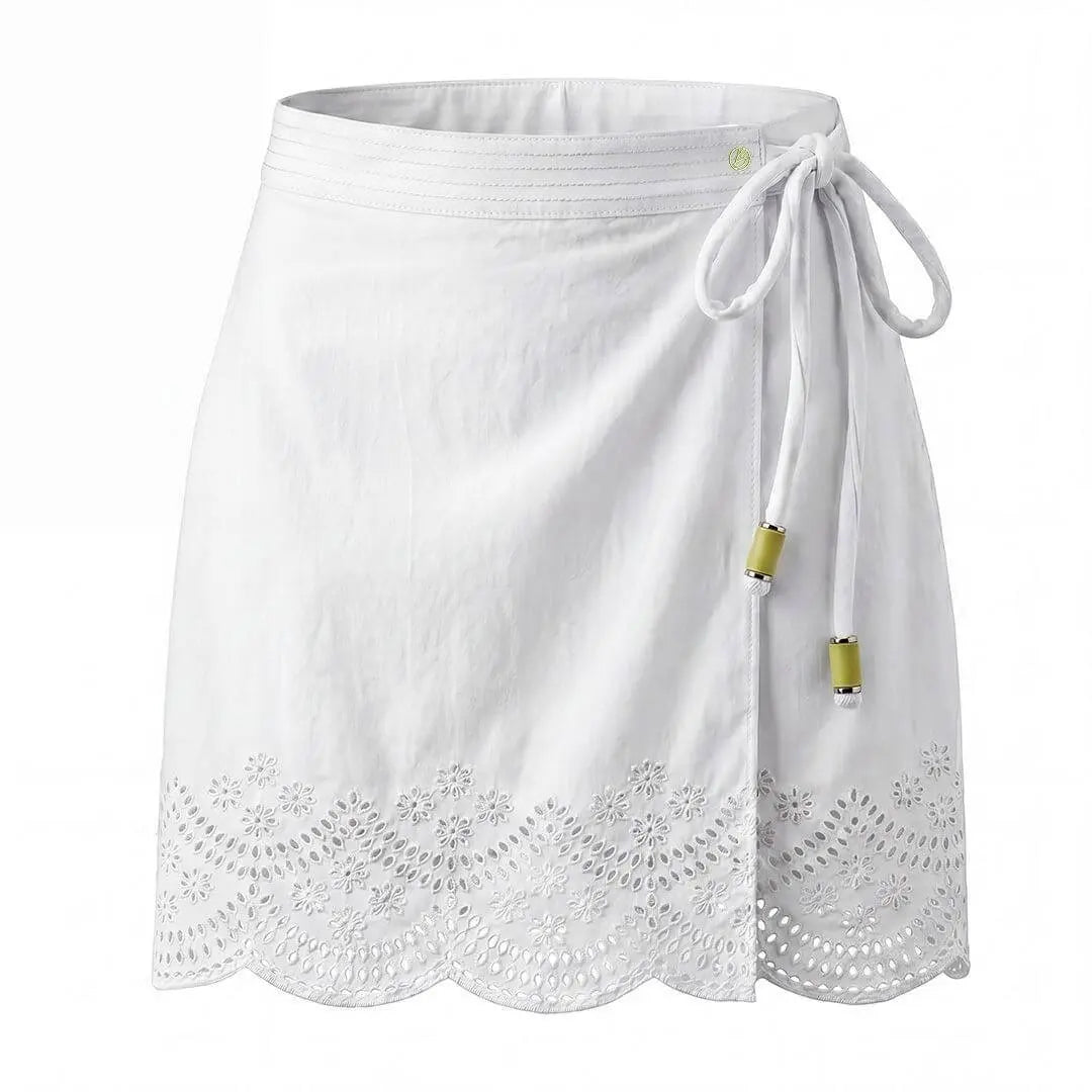 Short Wrap Skirt White
