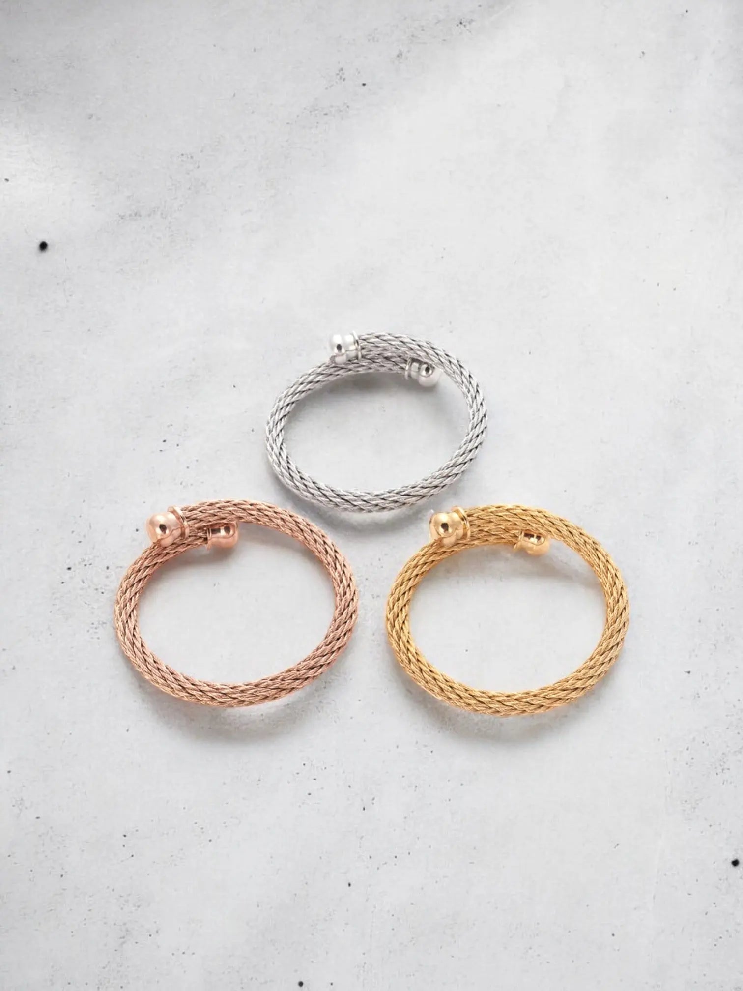 Sally three tones bangle set