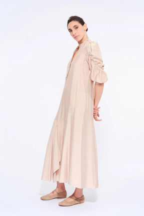 Carlie Asymmetrical Dress | Nude