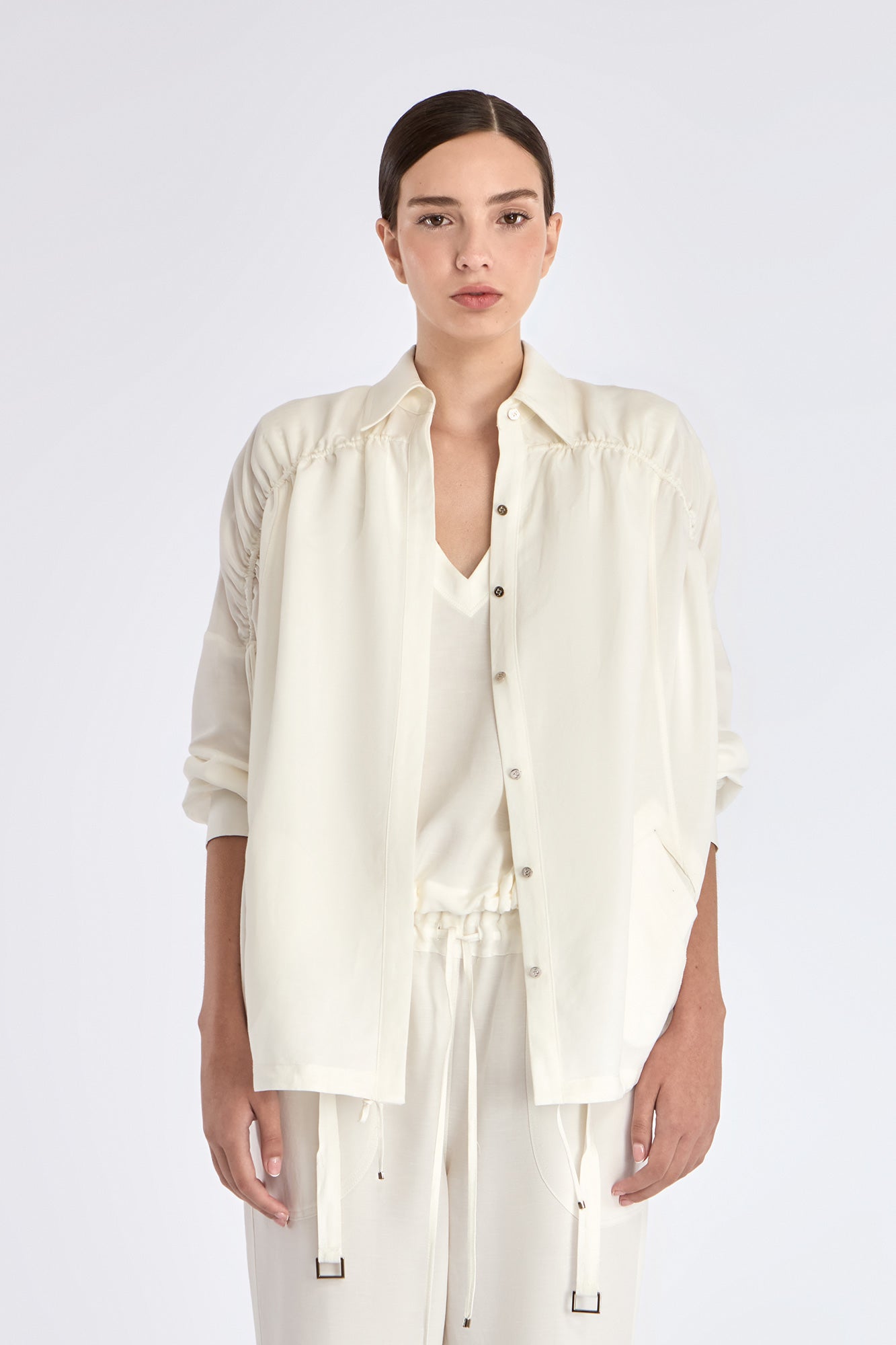 Ailani Linen Blend Jacket | Off White