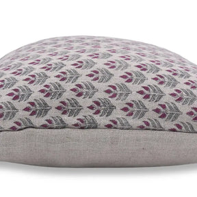 Unique Floral Block Print Thick Linen Pillow Cover - Alia