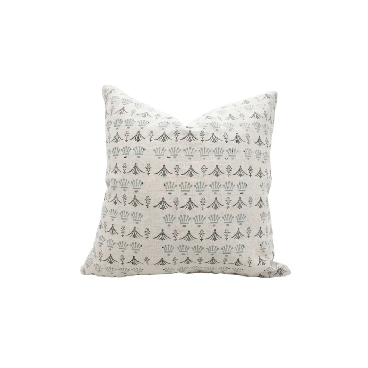 Accent Handmade Block Print Pure Linen Pillow Cover  - Hastkala