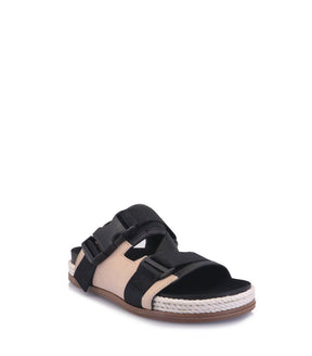 Eco-Friendly Sporty Black Flats with Comfortable Straps Lalu