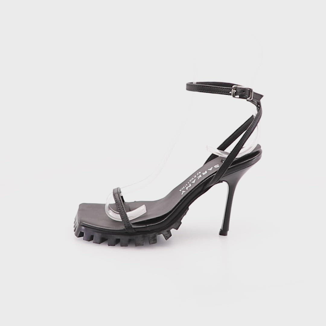 Sleek Black Strappy Heels Fresh