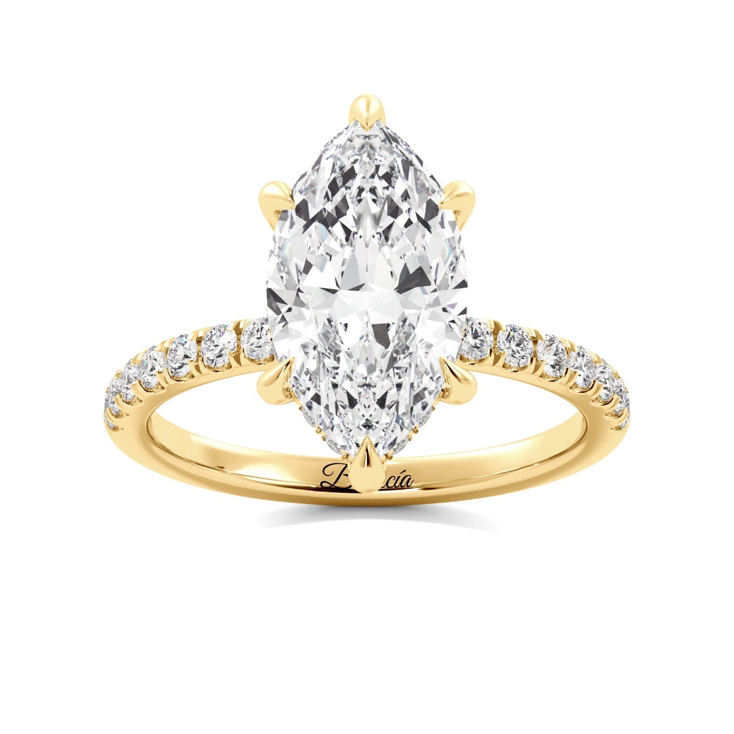 Marquise Diamond Hidden Halo Engagement Ring