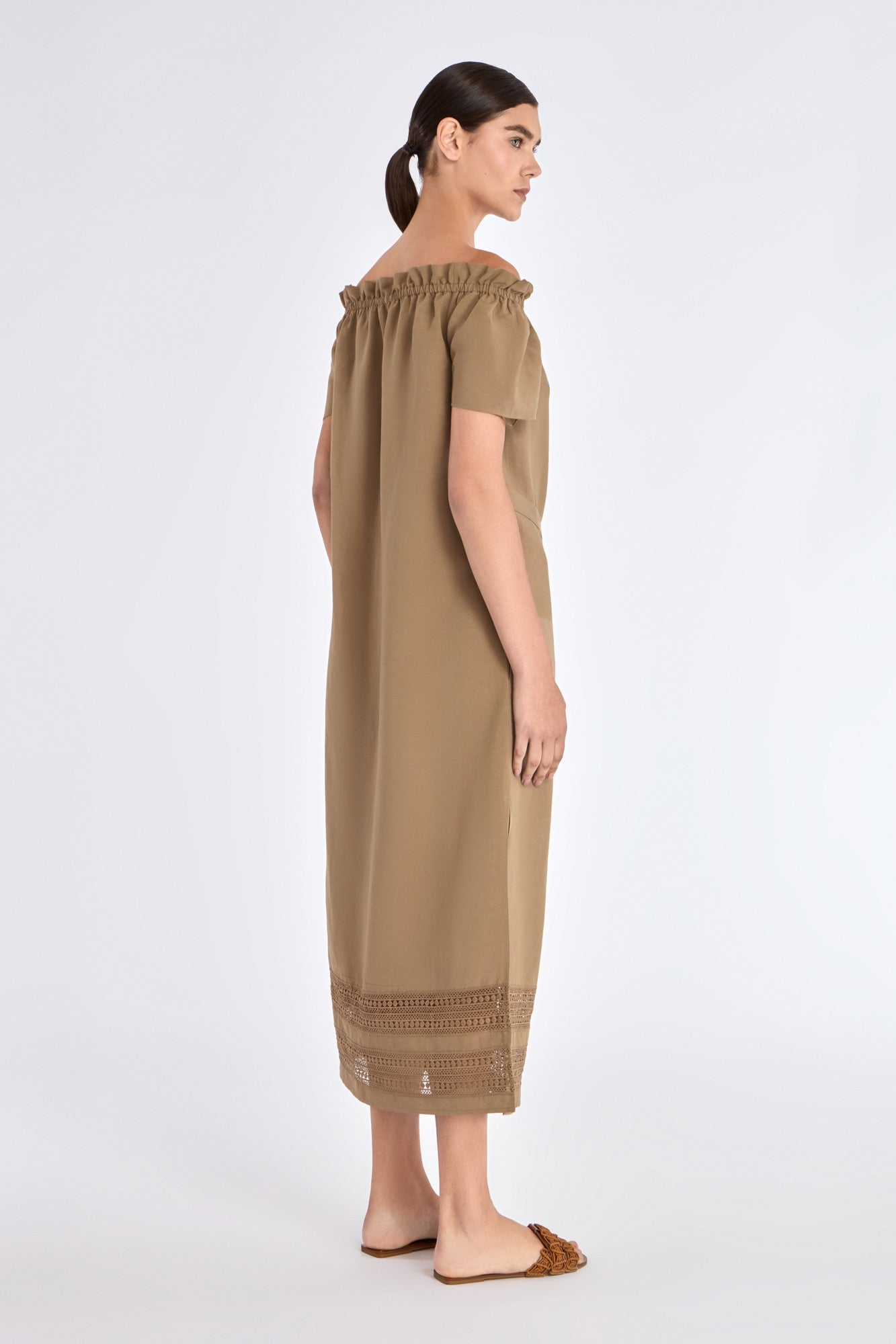 Cameron Artisan Embroidered Dress | Taupe