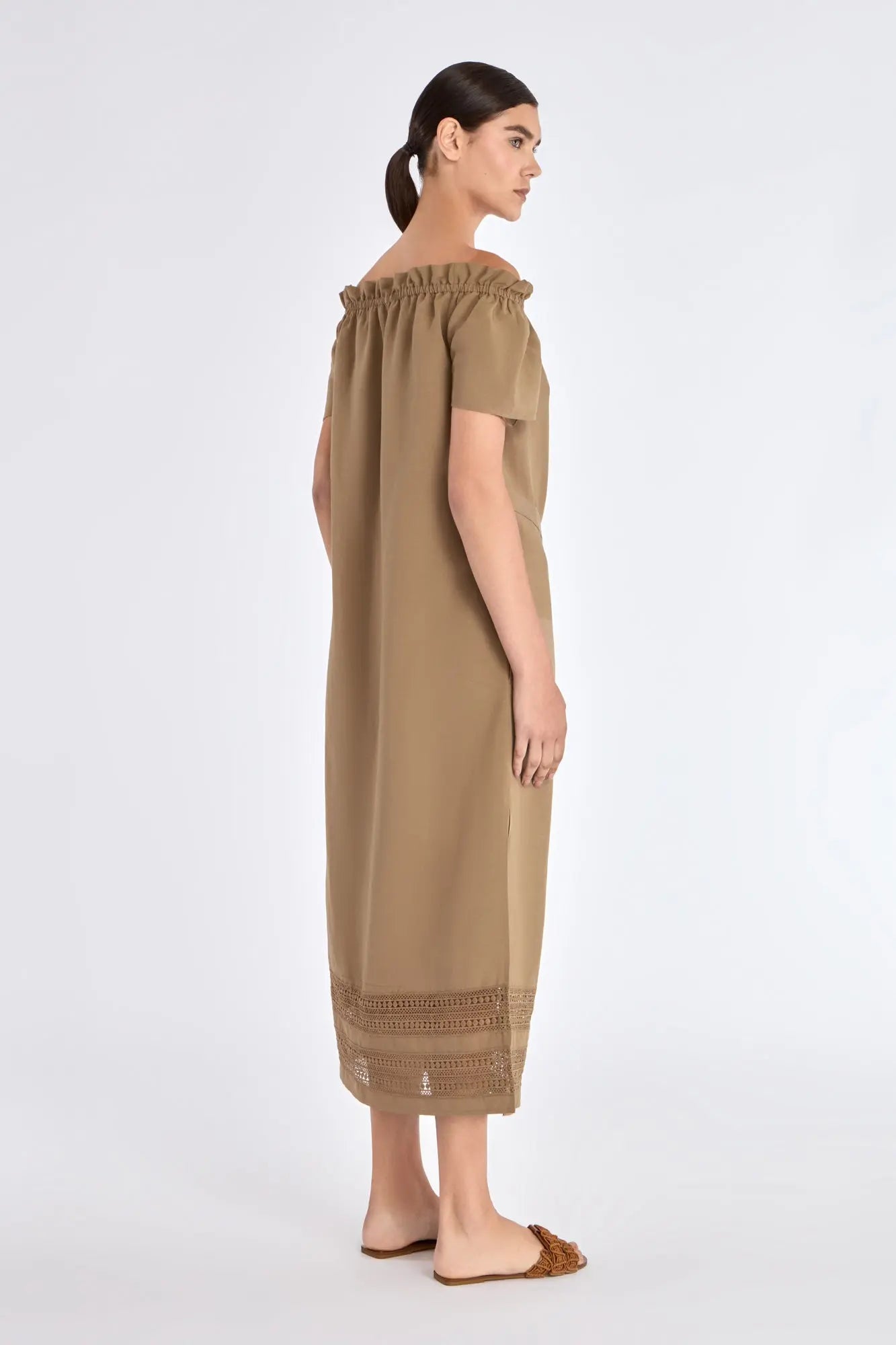 Cameron Artisan Embroidered Dress | Taupe