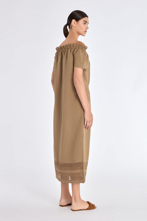 Cameron Artisan Embroidered Dress | Taupe