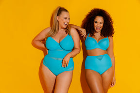 Curvy Kate Sheer Class High Waist Bikini Brief Turquoise