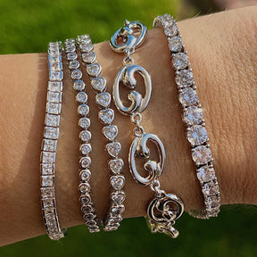 THE PRINCESS CUT CHANNEL SET TENNIS BRACELET