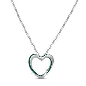 Lilo Color Heart Pendant - Silver