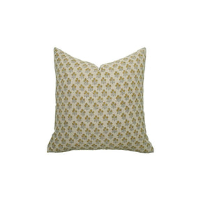 Luxury Block Print Boho Pure Linen Pillow Cover- Kesariya