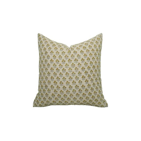 Luxury Block Print Boho Pure Linen Pillow Cover- Kesariya
