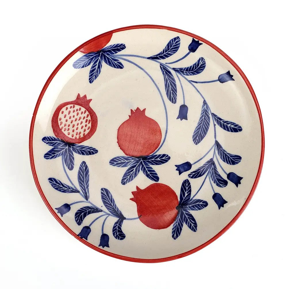 Indian Anaar plate, Red- 7x1 Inches (Set of 2)