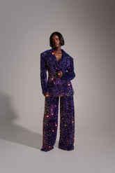 LIZA Sequin Blazer in TANZANITE