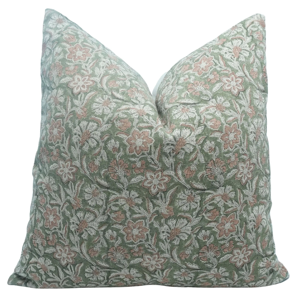 Jaldhara Handmade Floral Thick Linen Couch Pillow Cover