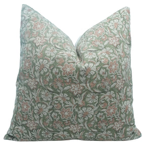 Jaldhara Handmade Floral Thick Linen Couch Pillow Cover