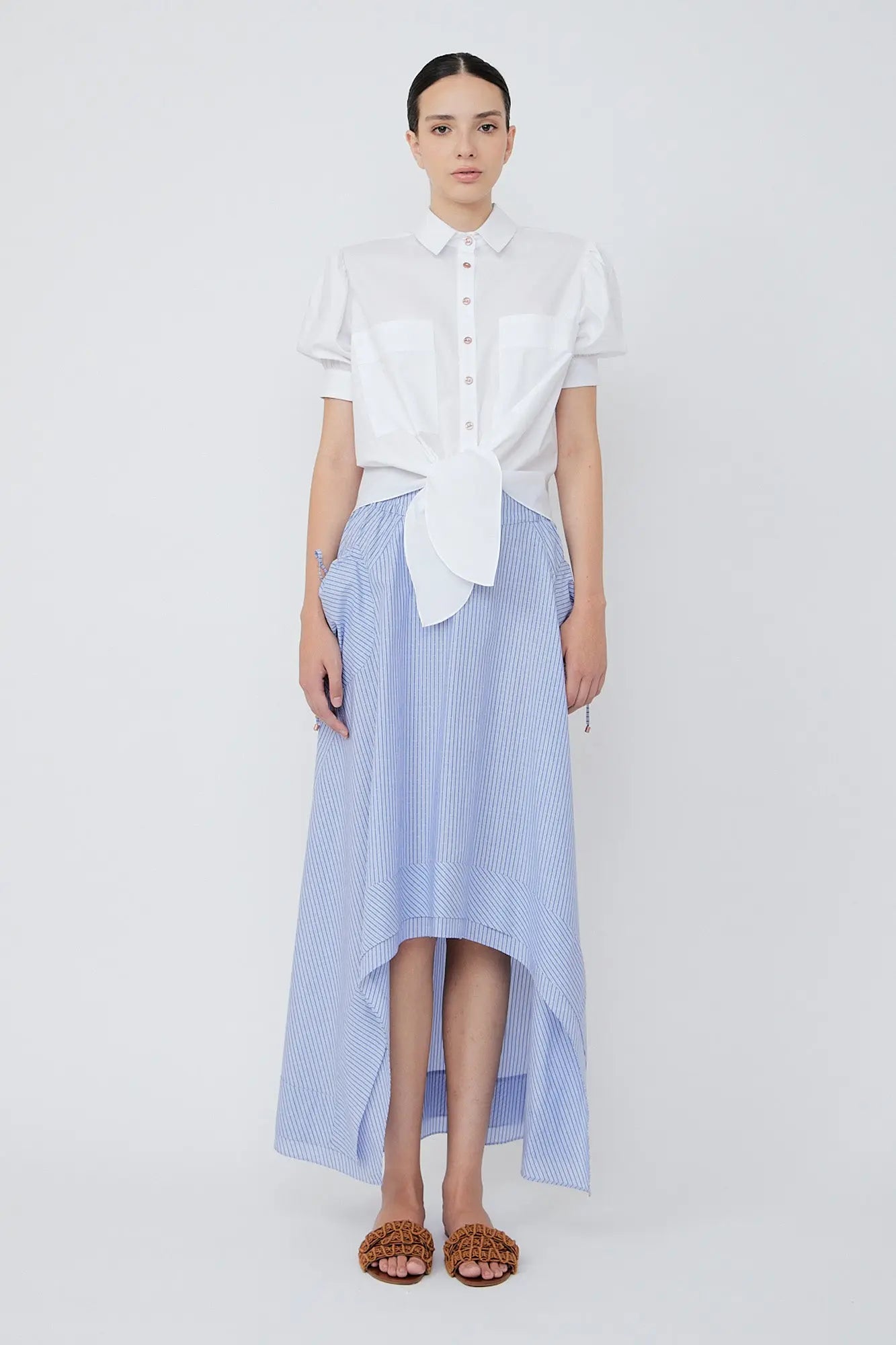 Josie Tie-Waist Cotton Blouse