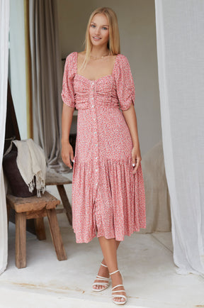 Lilit Midi Dress - Rose Fields