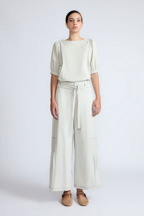 Jamie Textured Cotton Top | Silver