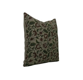 Vintage Hand Block Print Thick Linen Pillow Cover- Mandakini