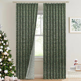 Hand Block Printed Pure Linen Pleated Curtain -himachal