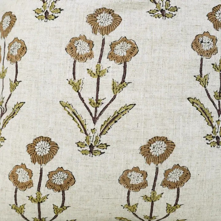 Unique Hand-Block Printed Design Viscose Linen Pillow Cover - Amitabh