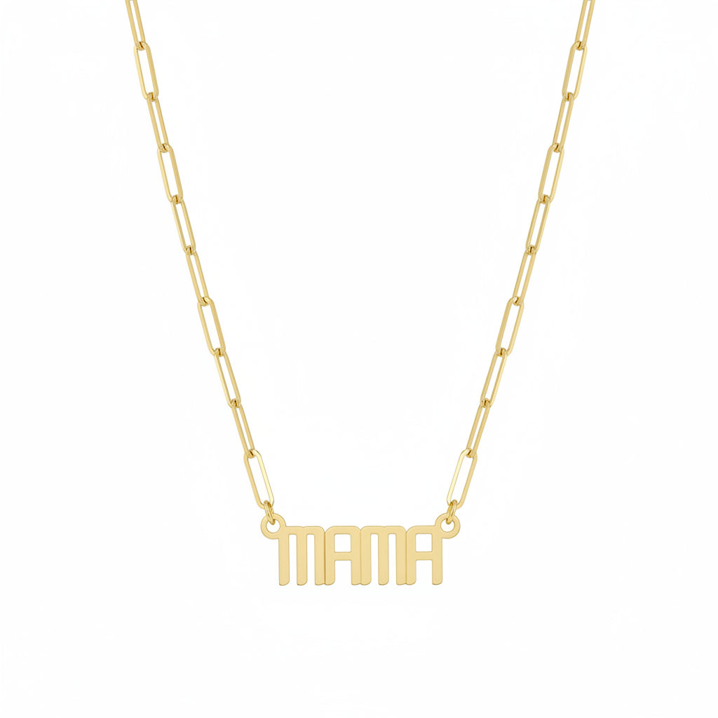 THE SIGNATURE MINI “MAMA” NAMEPLATE NECKLACE