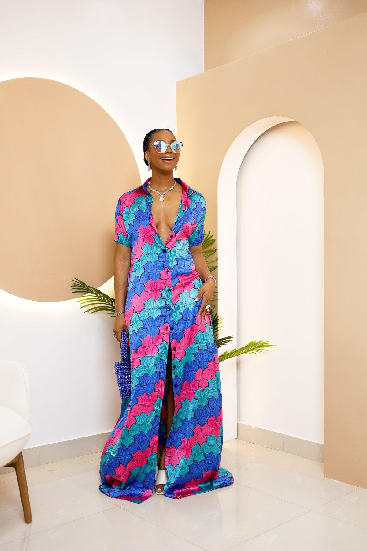 Nkeada Silk Ankara Kaftan