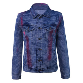 Blue denim jacket with back print
