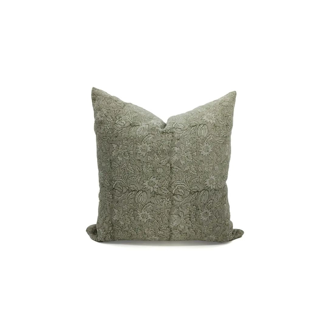 Boho Hanndmade Thick Linen Block Print Cushion Cover - Manikarnika