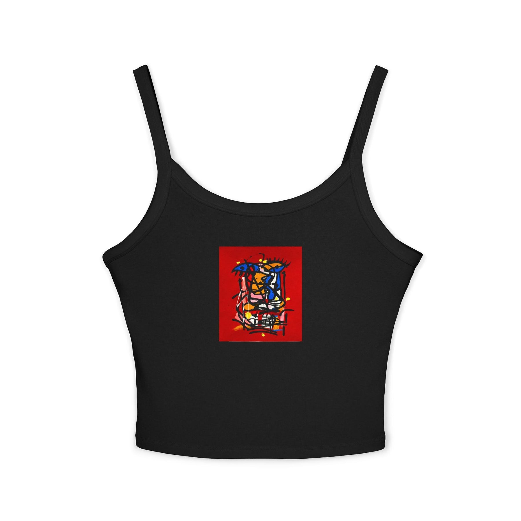 Colorful Art-Inspired Women's Spaghetti Strap Tank Top, Summer Fashion, Festival Wear, Perfect for Casual Outings, Gift for Art [...]
