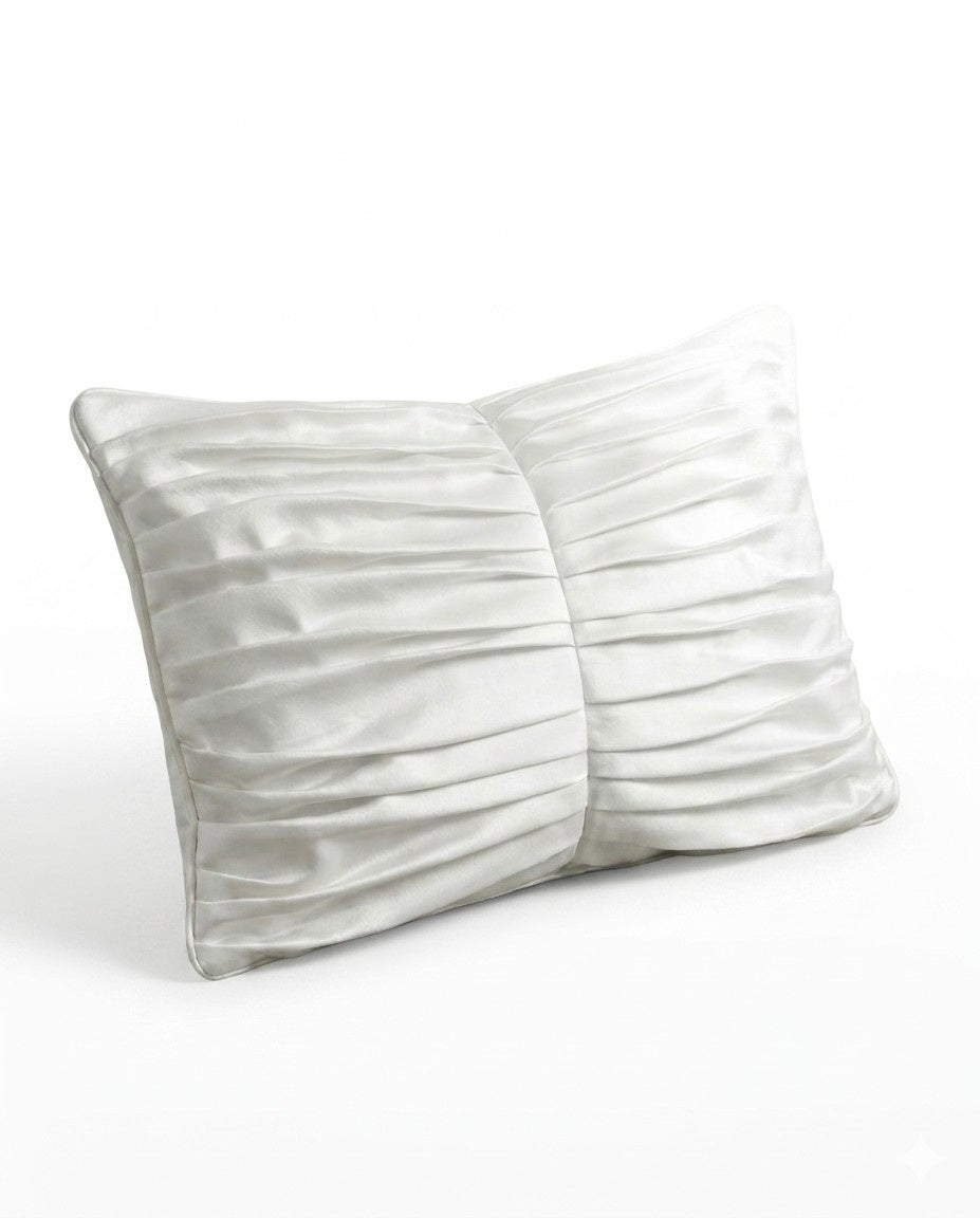 Pleated Cotton Suede Pillow