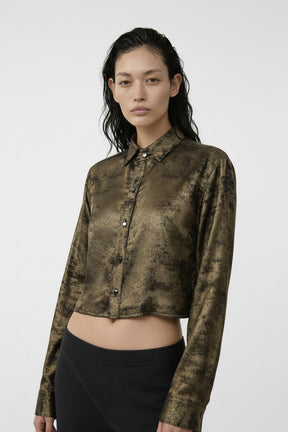 Burnt Gold Cropped Shirt