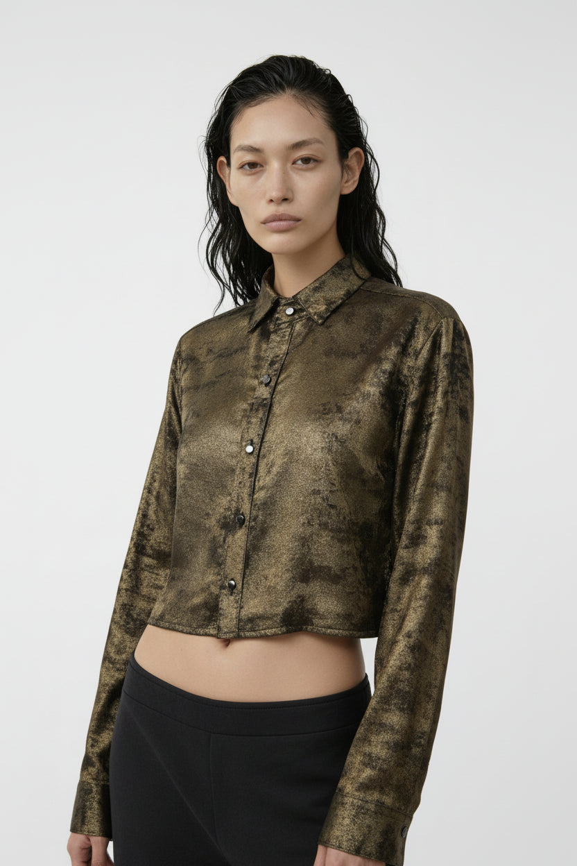 Burnt Gold Cropped Shirt