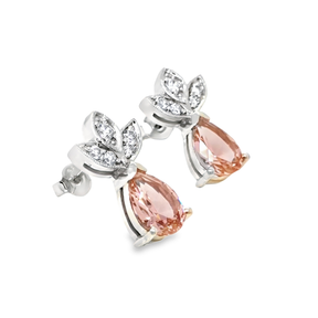 Silver Cotton Candy pear cut earrings