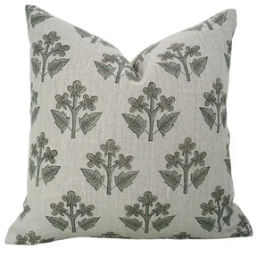 Traditional Block Print Boho Thick Linen Pillow Cover- Chahat