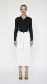 Sonia Polo Midi Dress With Pleated Skirt