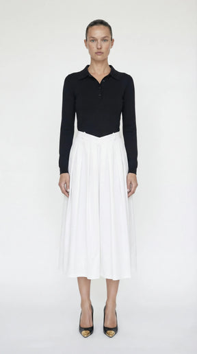 Sonia Polo Midi Dress With Pleated Skirt