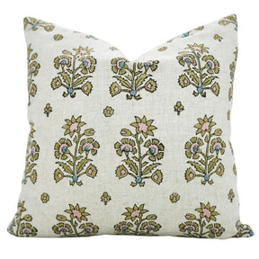 Crafted Hand Block Printed Design Viscose Linen Pillow Cover - Sadabahar